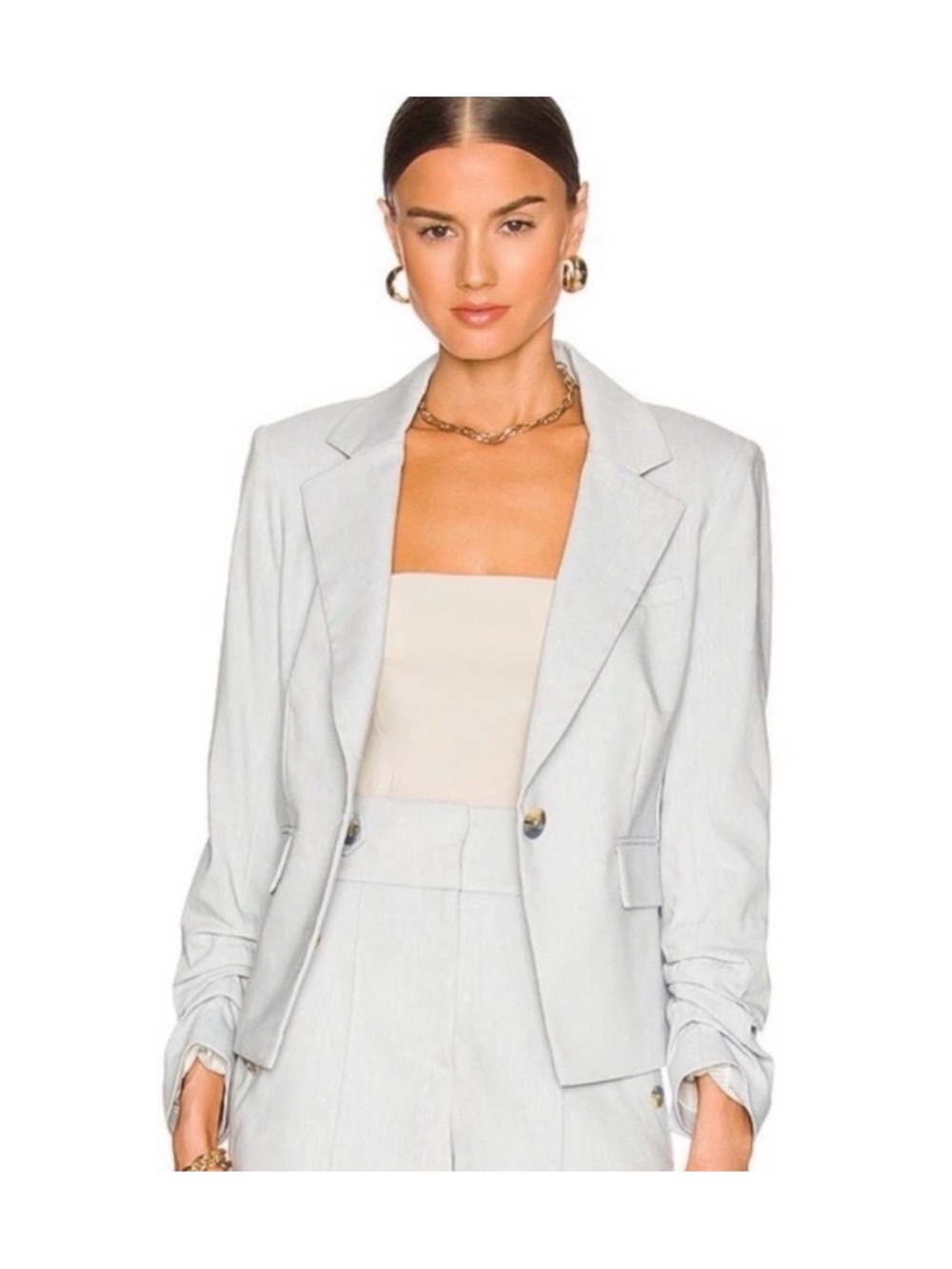 Veronica Beard Aaliyah Stretch Linen Dickey Blazer 8